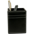 Black Rustic Leather Pencil Cup
